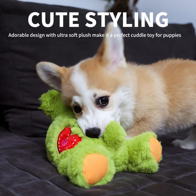 Pups- Puppy Soothing Heartbeat Warm Bear Comfort Dog Sleep Aid Plush Toy - Pacifier Buddy