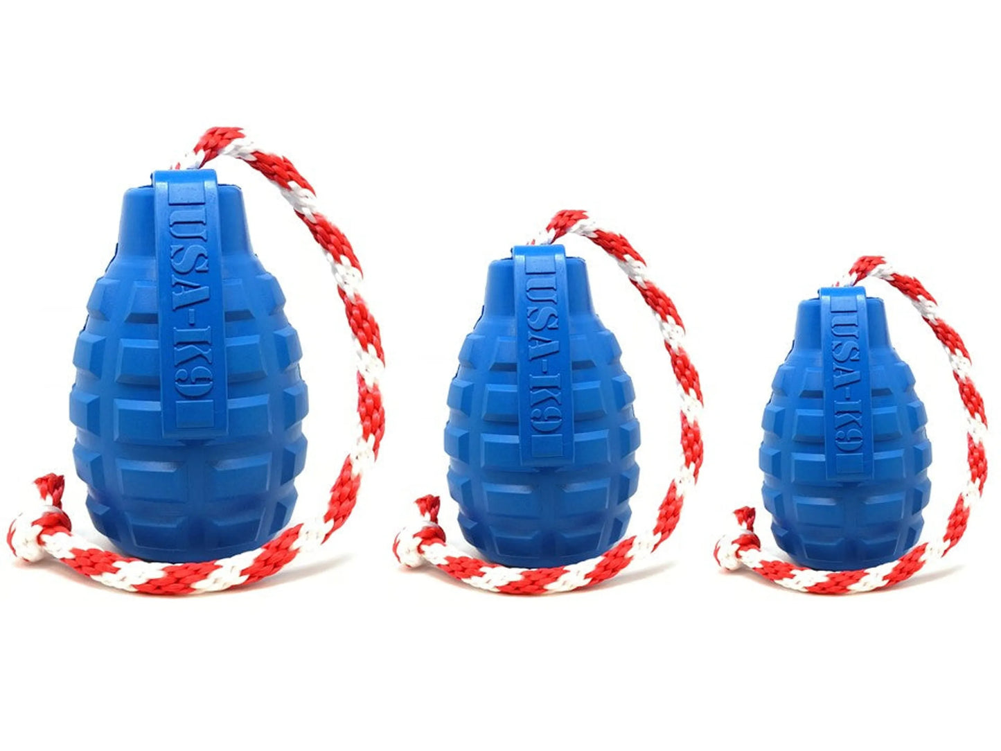 USA-K9 Grenade Durable Rubber Chew Toy, Treat Dispenser, Reward Toy, Tug Toy, and Retrieving Toy - Your Pet Connection