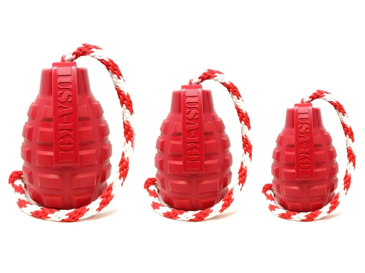 USA-K9 Grenade Durable Rubber Chew Toy, Treat Dispenser, Reward Toy, Tug Toy, and Retrieving Toy - Your Pet Connection