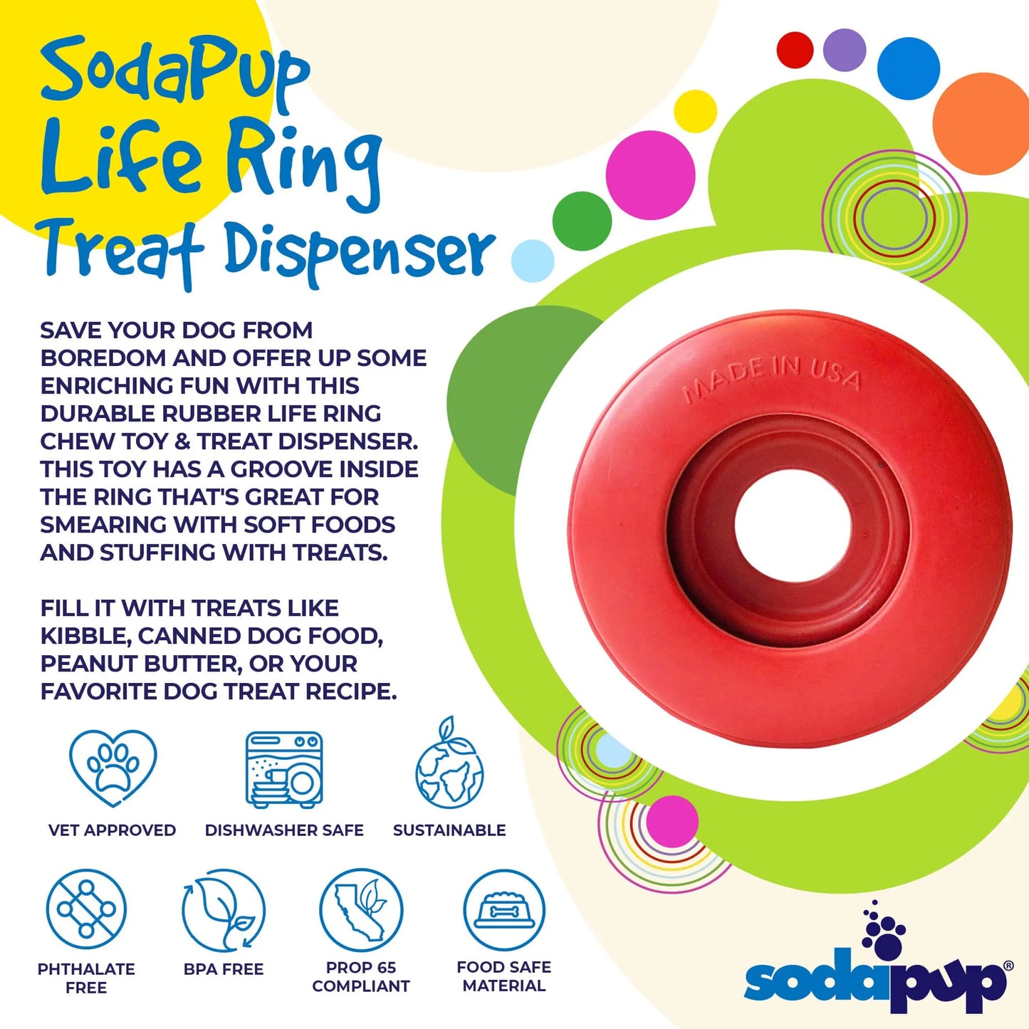 SP Life Ring Durable Rubber Chew Toy & Treat Dispenser - Your Pet Connection