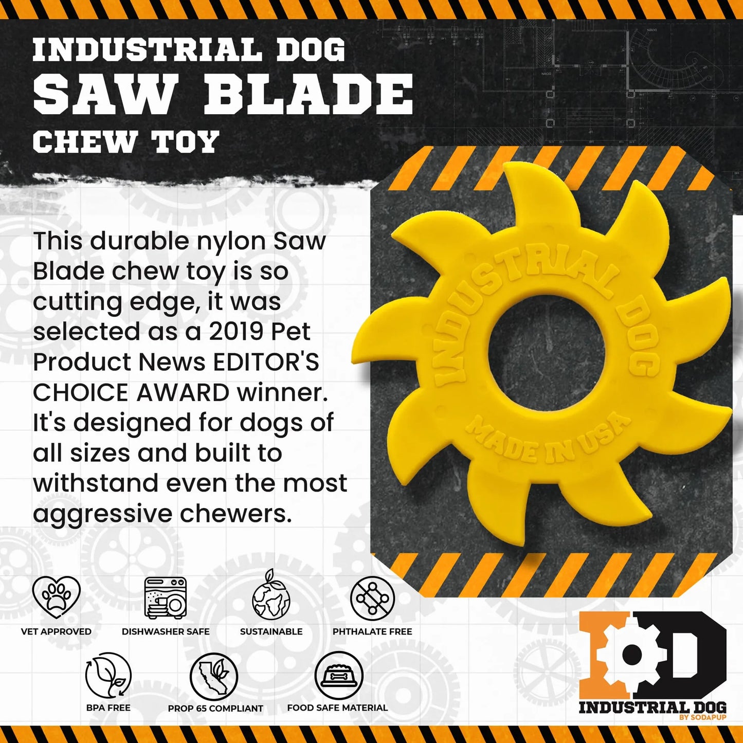 ID Circular Saw Blade Ultra Durable Nylon Dog Chew Toy for Aggressive Chewers - Your Pet Connection