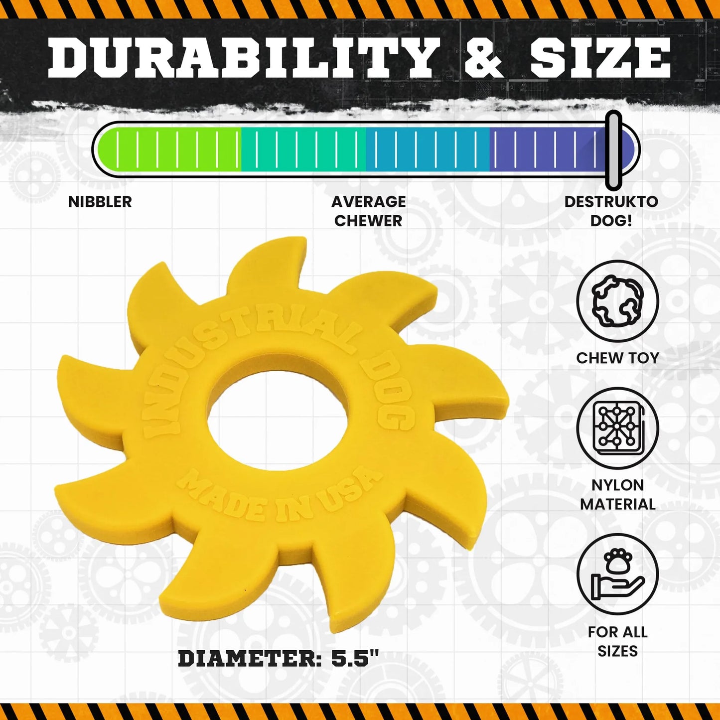 ID Circular Saw Blade Ultra Durable Nylon Dog Chew Toy for Aggressive Chewers - Your Pet Connection