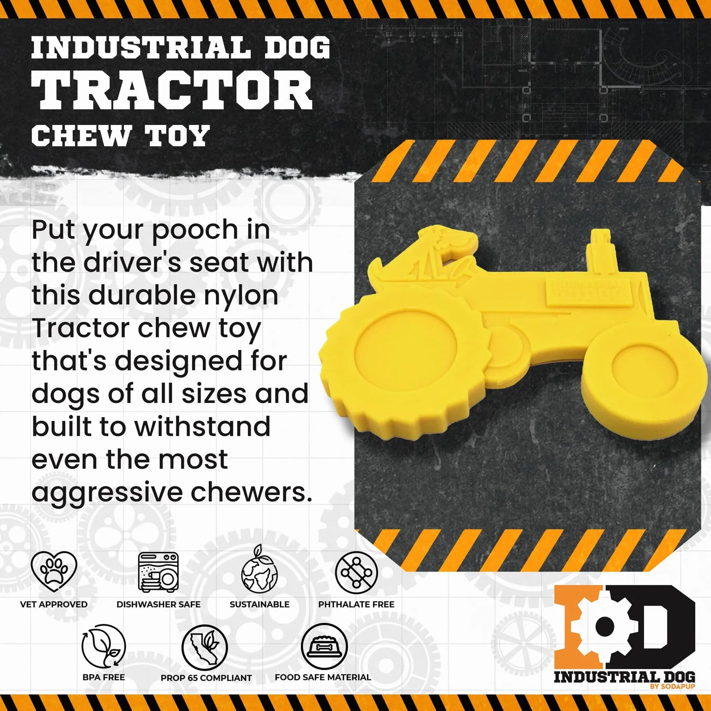 ID Tractor Ultra Durable Nylon Dog Chew Toy for Aggressive Chewers - Your Pet Connection