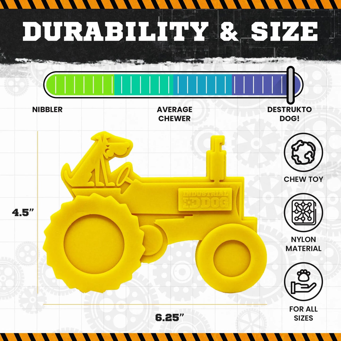 ID Tractor Ultra Durable Nylon Dog Chew Toy for Aggressive Chewers - Your Pet Connection
