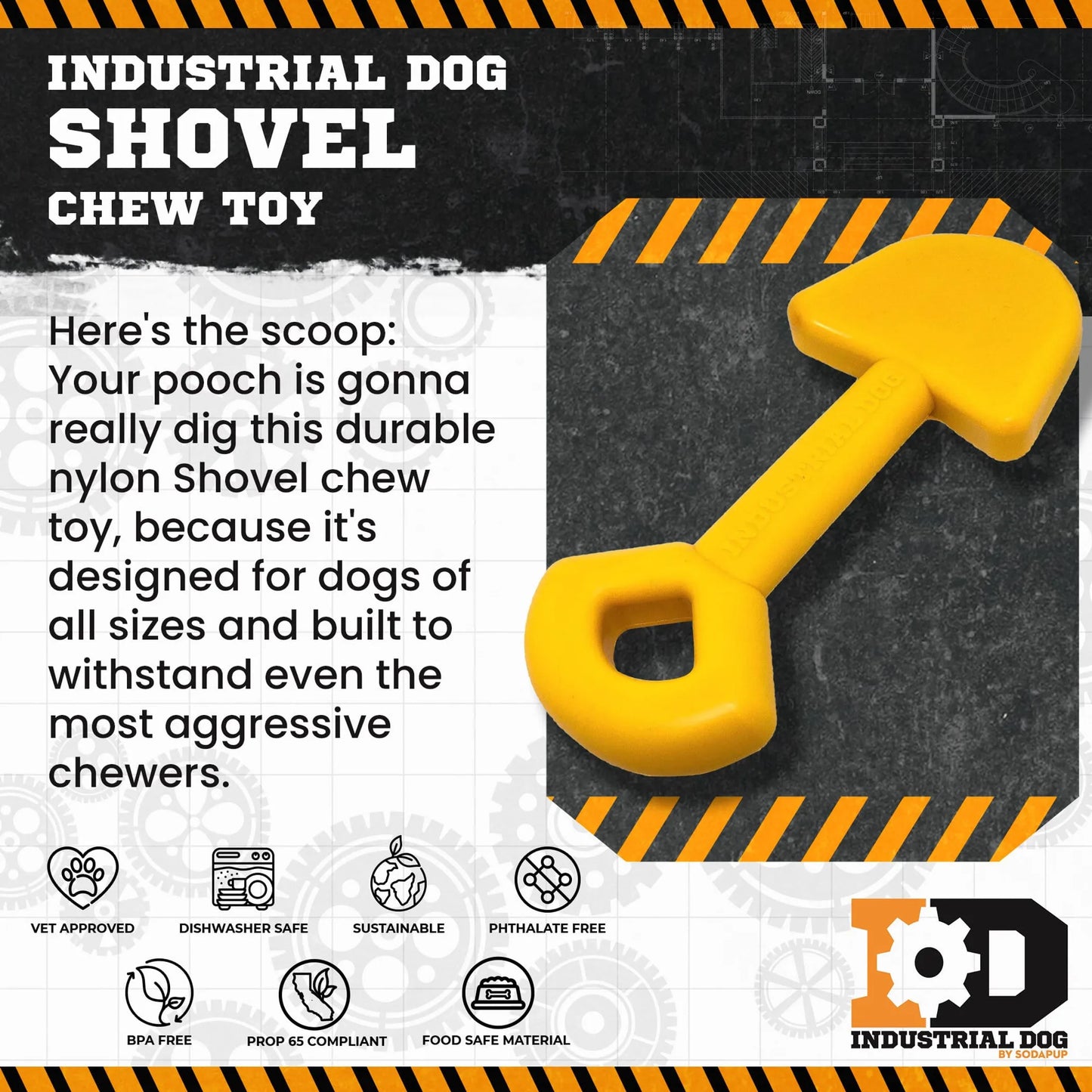 ID Shovel Ultra Durable Nylon Dog Chew Toy for Aggressive Chewers - Your Pet Connection