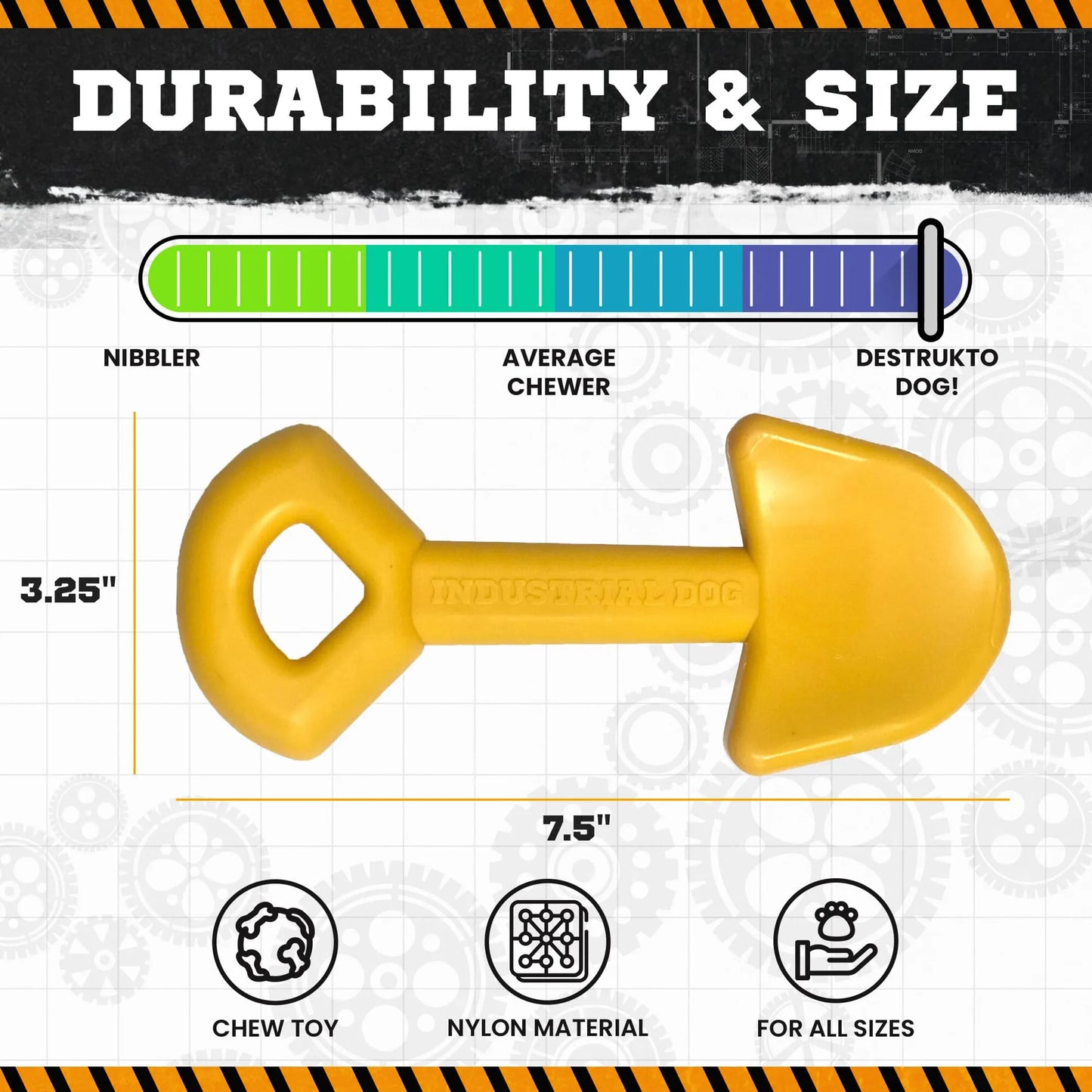 ID Shovel Ultra Durable Nylon Dog Chew Toy for Aggressive Chewers - Your Pet Connection