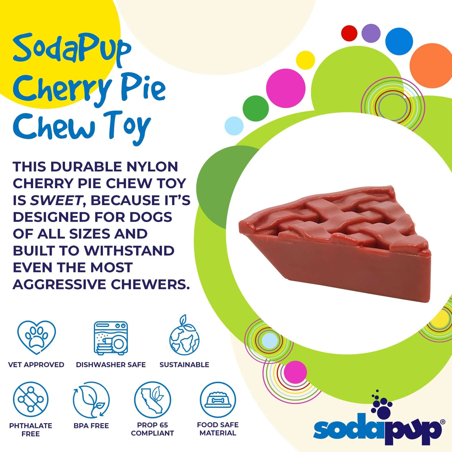 SP Cherry Pie Ultra Durable Nylon Dog Chew Toy and Treat Holder for Aggressive Chewers - Your Pet Connection