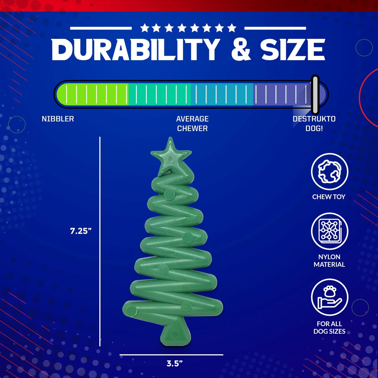MKB Christmas Tree Ultra Durable Nylon Dog Chew Toy for Aggressive Chewers - Your Pet Connection