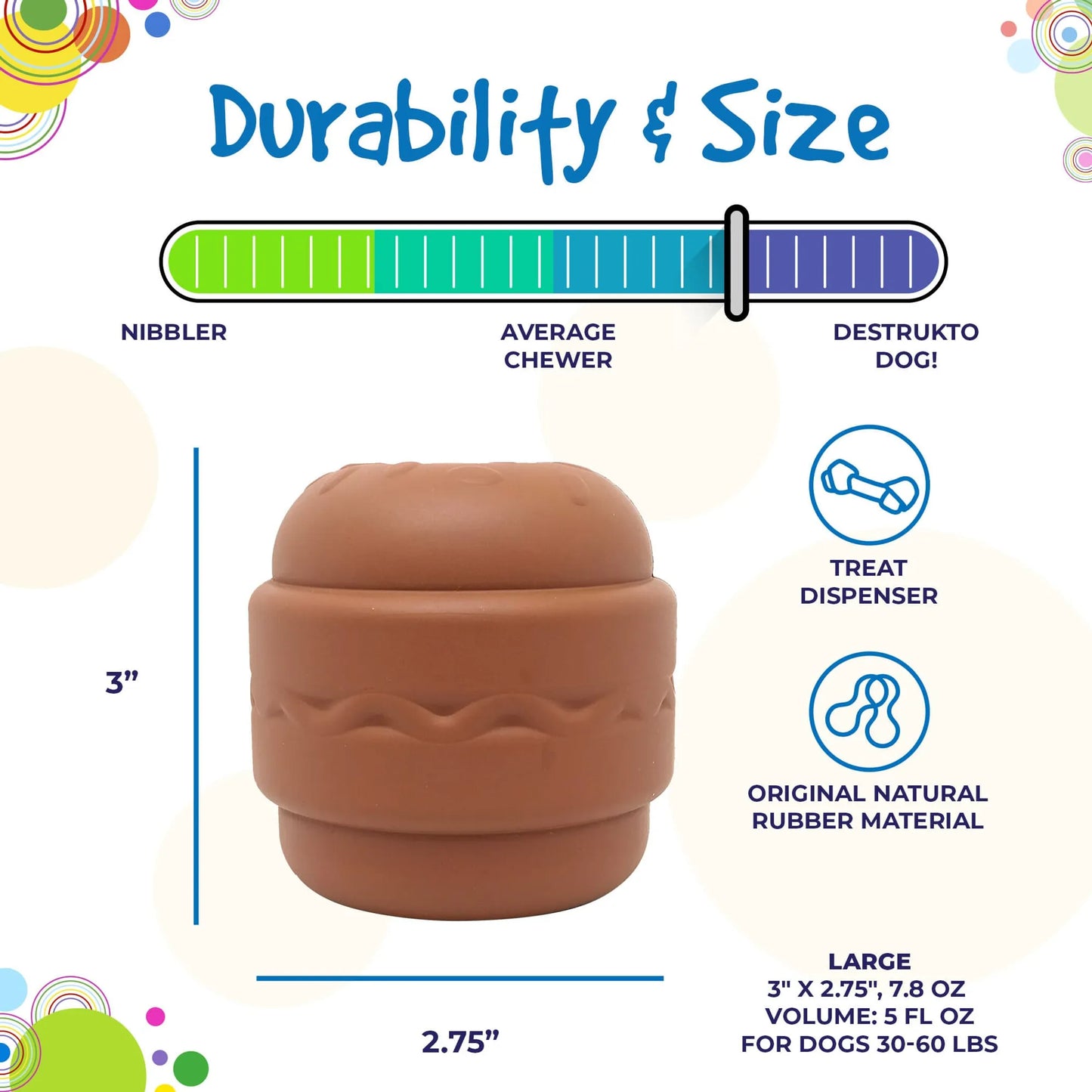SP Hamburger Durable Rubber Chew Toy & Treat Dispenser - Your Pet Connection