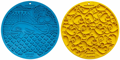 Large Blue Whale & Large Yellow Duckies Bathtub eMat Lick Mat Bundle