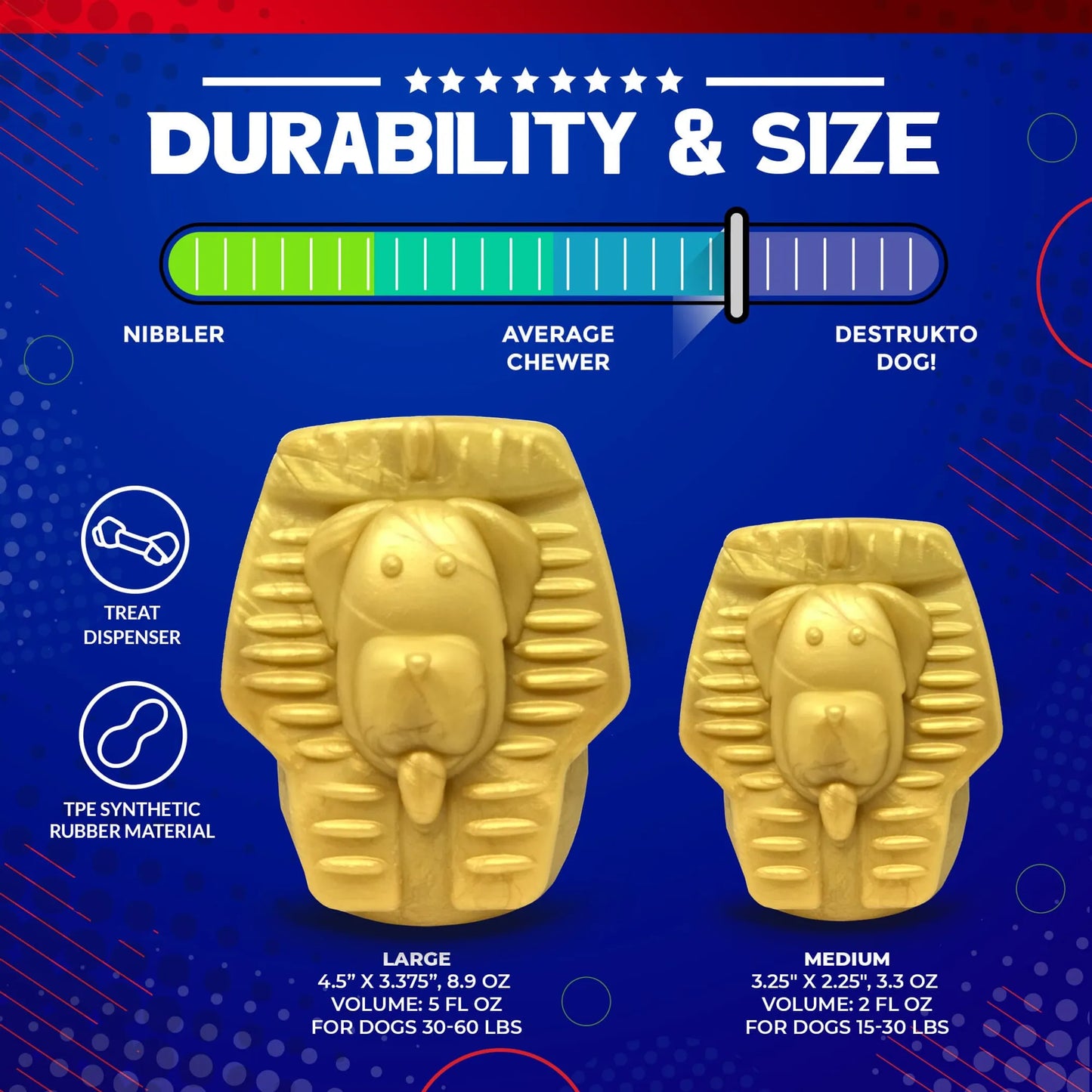 MKB Doggie Pharaoh Durable Chew Toy & Treat Dispenser - Your Pet Connection