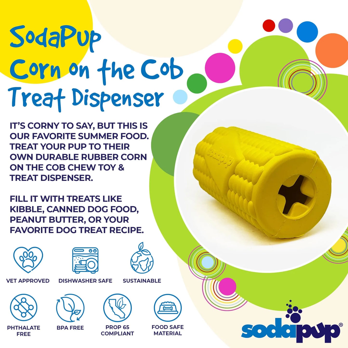SodaPup Corn on the Cob Treat Dispenser - Your Pet Connection