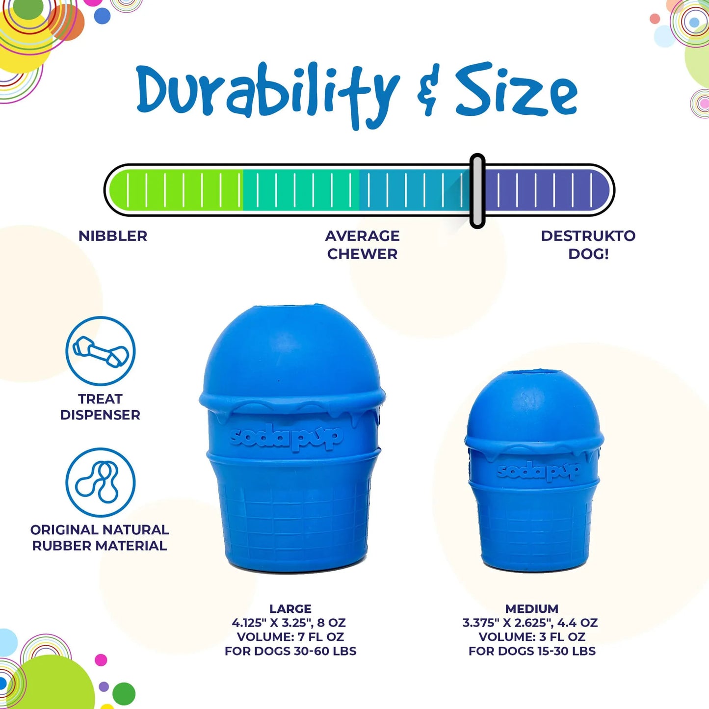 SP Ice Cream Cone Durable Rubber Chew Toy and Treat Dispenser - Your Pet Connection