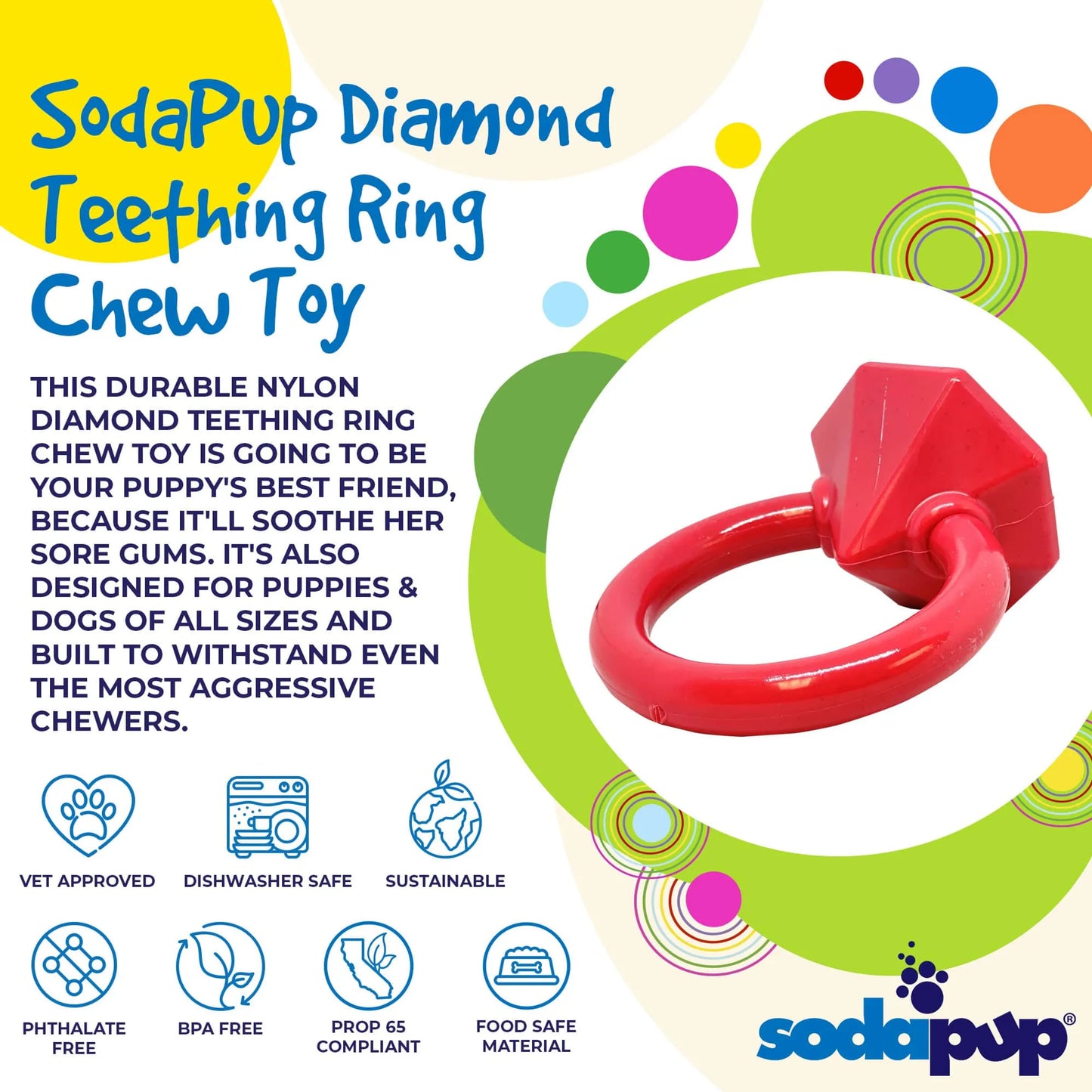 Diamond Ring Durable Teething Ring for Puppies and Aggressive Chewers - Your Pet Connection