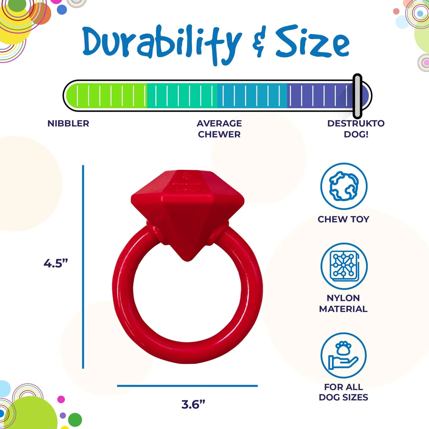 Diamond Ring Durable Teething Ring for Puppies and Aggressive Chewers - Your Pet Connection