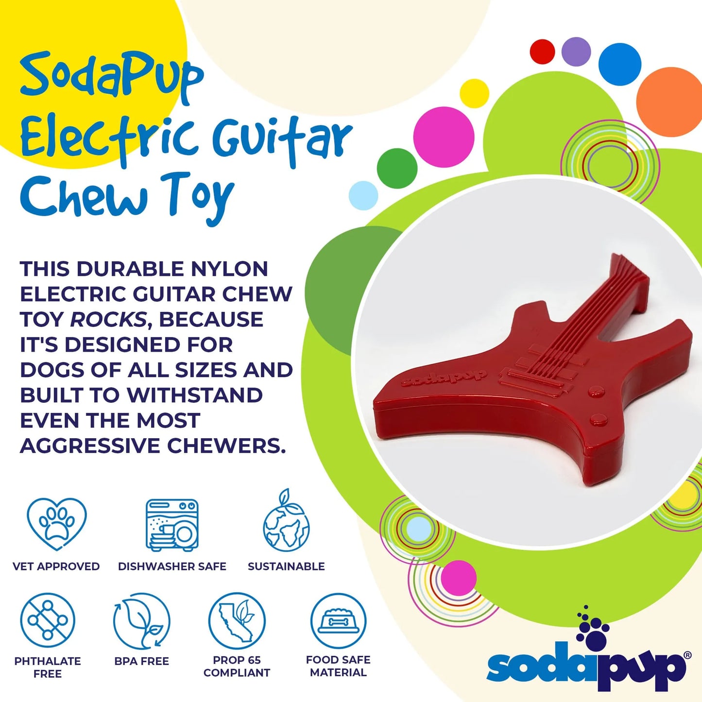 SP Electric Guitar Ultra Durable Nylon Dog Chew Toy for Aggressive Chewers - Your Pet Connection