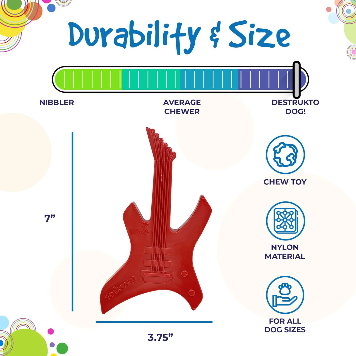 SP Electric Guitar Ultra Durable Nylon Dog Chew Toy for Aggressive Chewers - Your Pet Connection