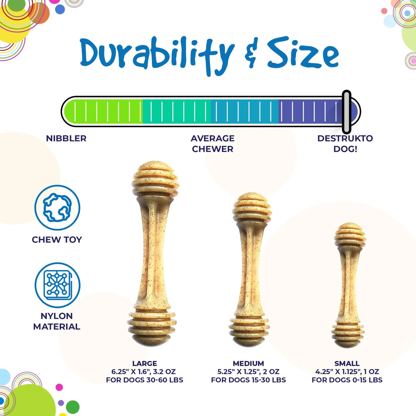 SP Honey Bone Ultra Durable Nylon Dog Chew Toy for Aggressive Chewers - Your Pet Connection