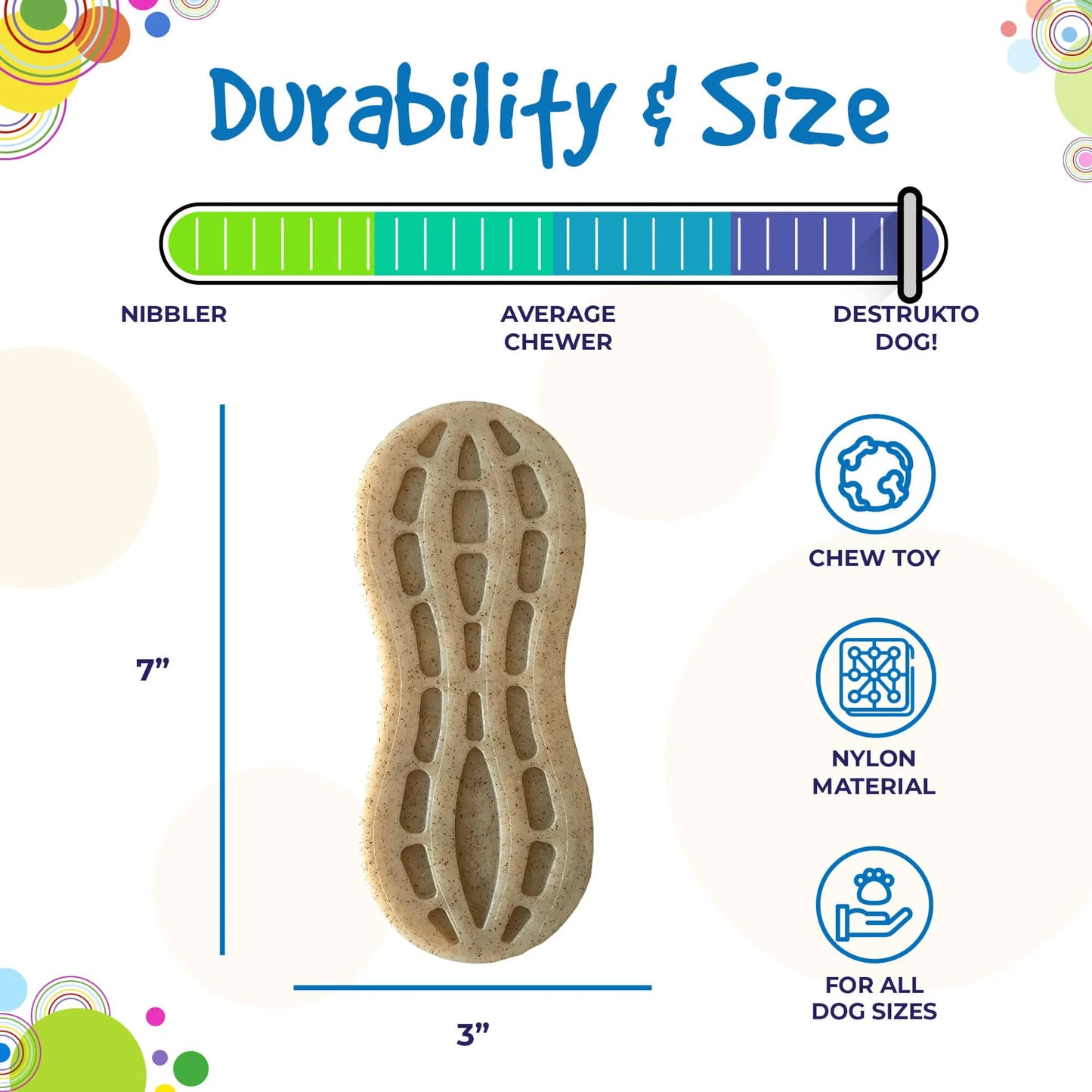 SP Peanut Ultra Durable Nylon Dog Chew Toy for Aggressive Chewers - Your Pet Connection