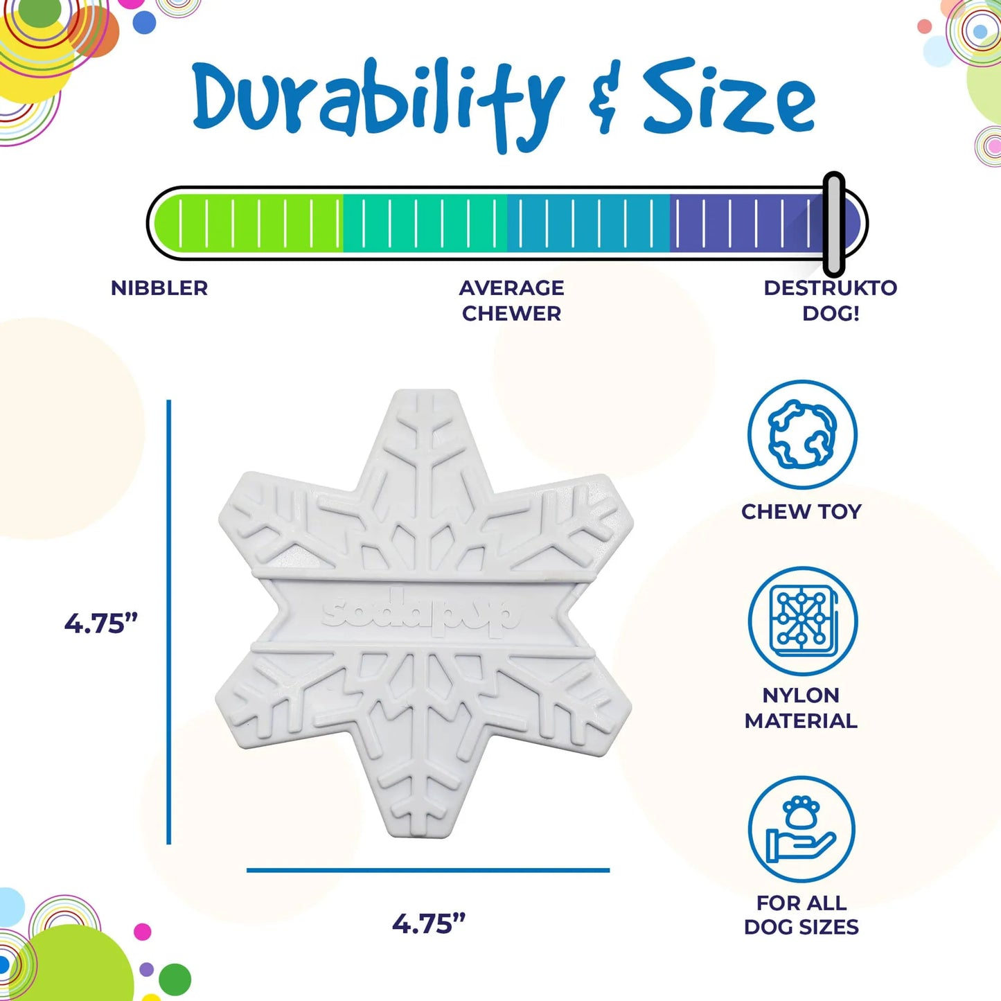 SP Snowflake Ultra Durable Nylon Dog Chew Toy for Aggressive Chewers - Your Pet Connection