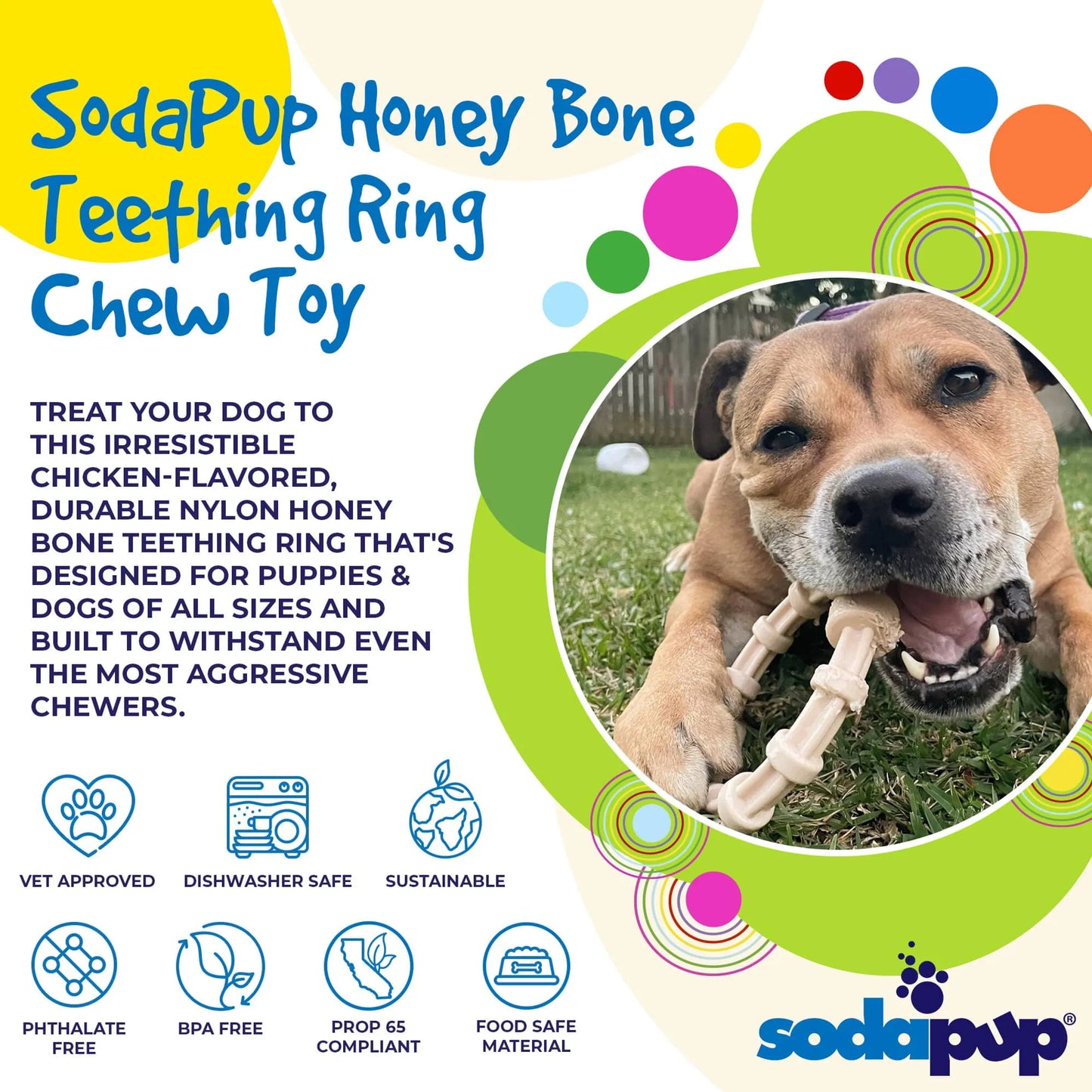 SP Honey Bone Chicken Flavored Teething Ring for Aggressive Chewers - Your Pet Connection