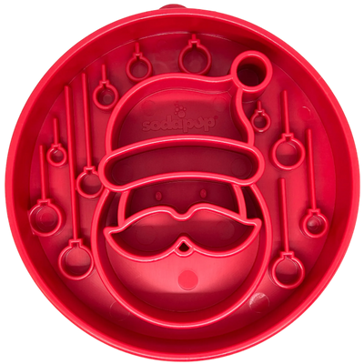 Santa Christmas eBowl Deep Slow Feeder Dog Bowl for Enrichment