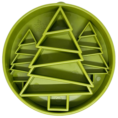 Pine Tree Christmas eBowl Deep Slow Feeder Dog Bowl for Enrichment