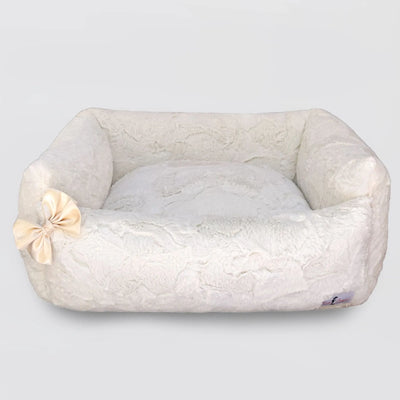 Hello Doggie Luxury Dog Bed with Satin Bow