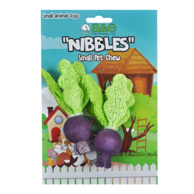 A &E Cages Nibbles Small Animal Loofah Chew Toy Turnips; 1ea