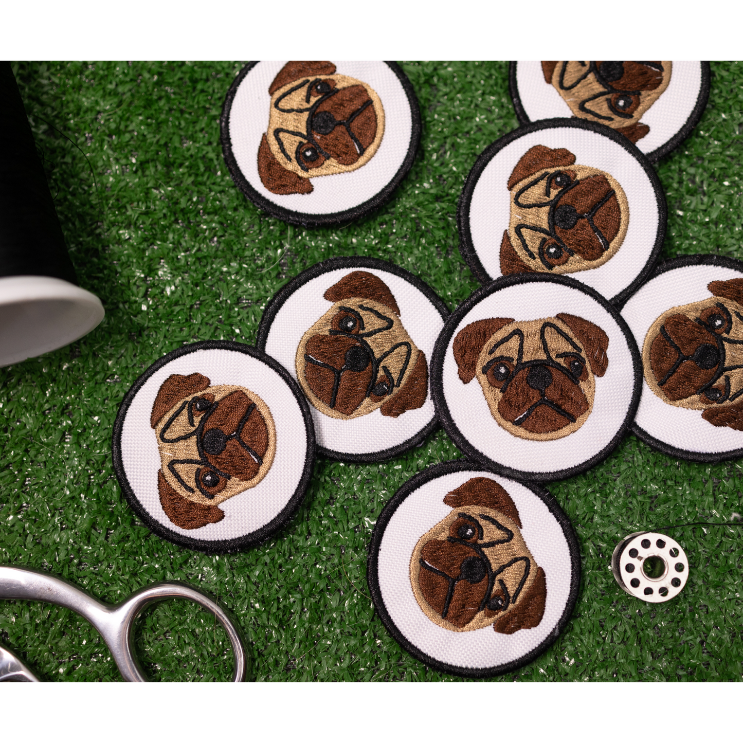 Pug Face Circle Patch - Your Pet Connection