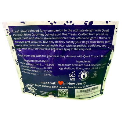 Quail Crunch Bites: Gourmet Dehydrated Dog Treats with Quail Meat & Shells | Premium Healthy Dog Treats for Training | Organic Ingredients for a Happy Palate - Your Pet Connection