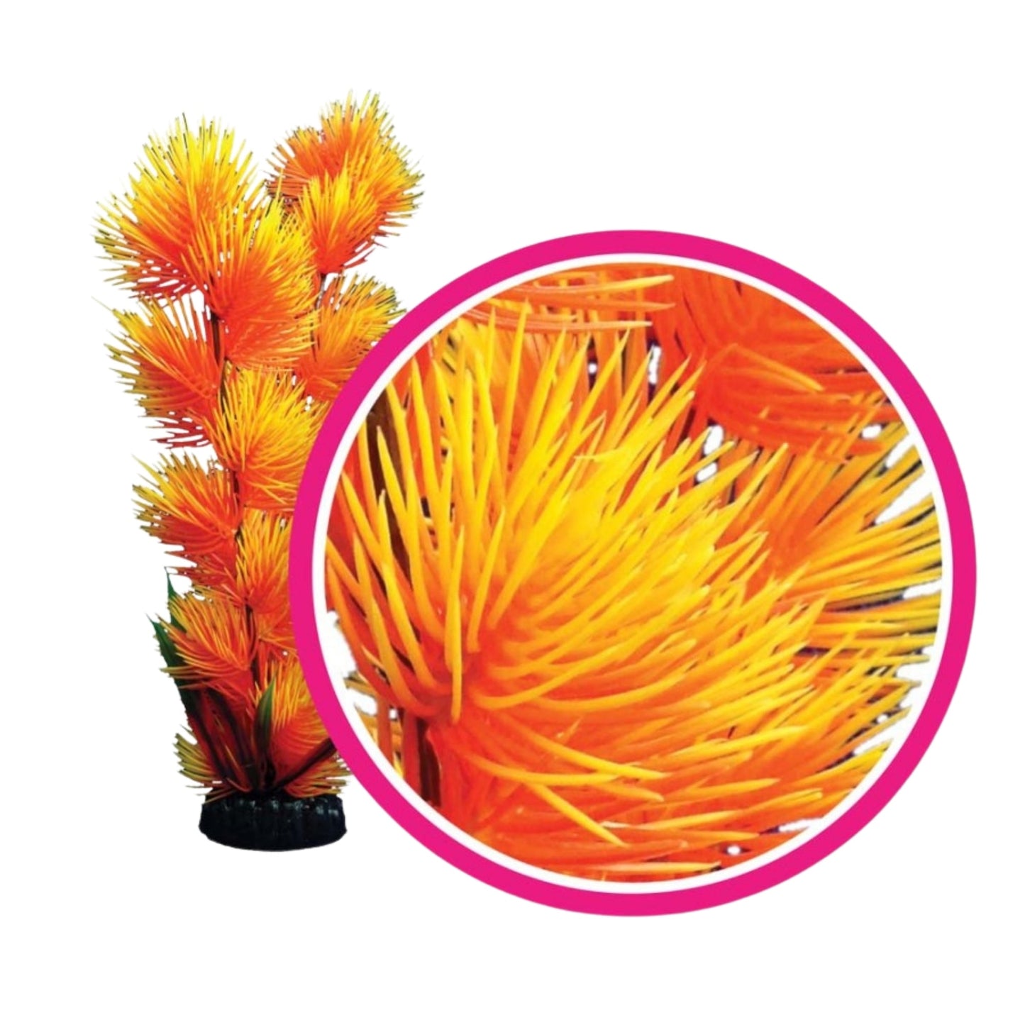 Weco Products Dream Series Pom Pom Aquarium Plant Orange, 1ea/6 in