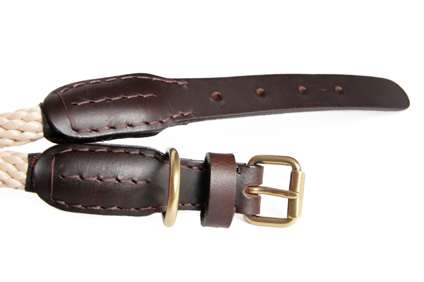 Rope and Leather Collar with Buckle (26 in) - Your Pet Connection