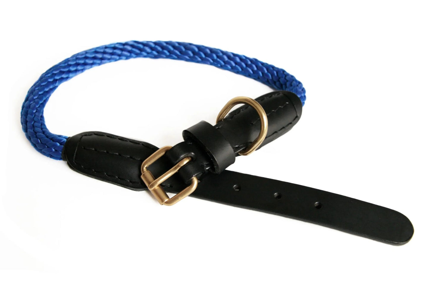 Rope and Leather Collar with Buckle (22 in) - Your Pet Connection