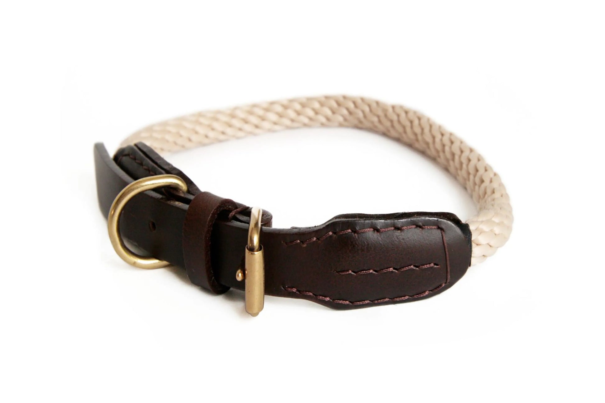 Rope and Leather Collar with Buckle (20 in) - Your Pet Connection