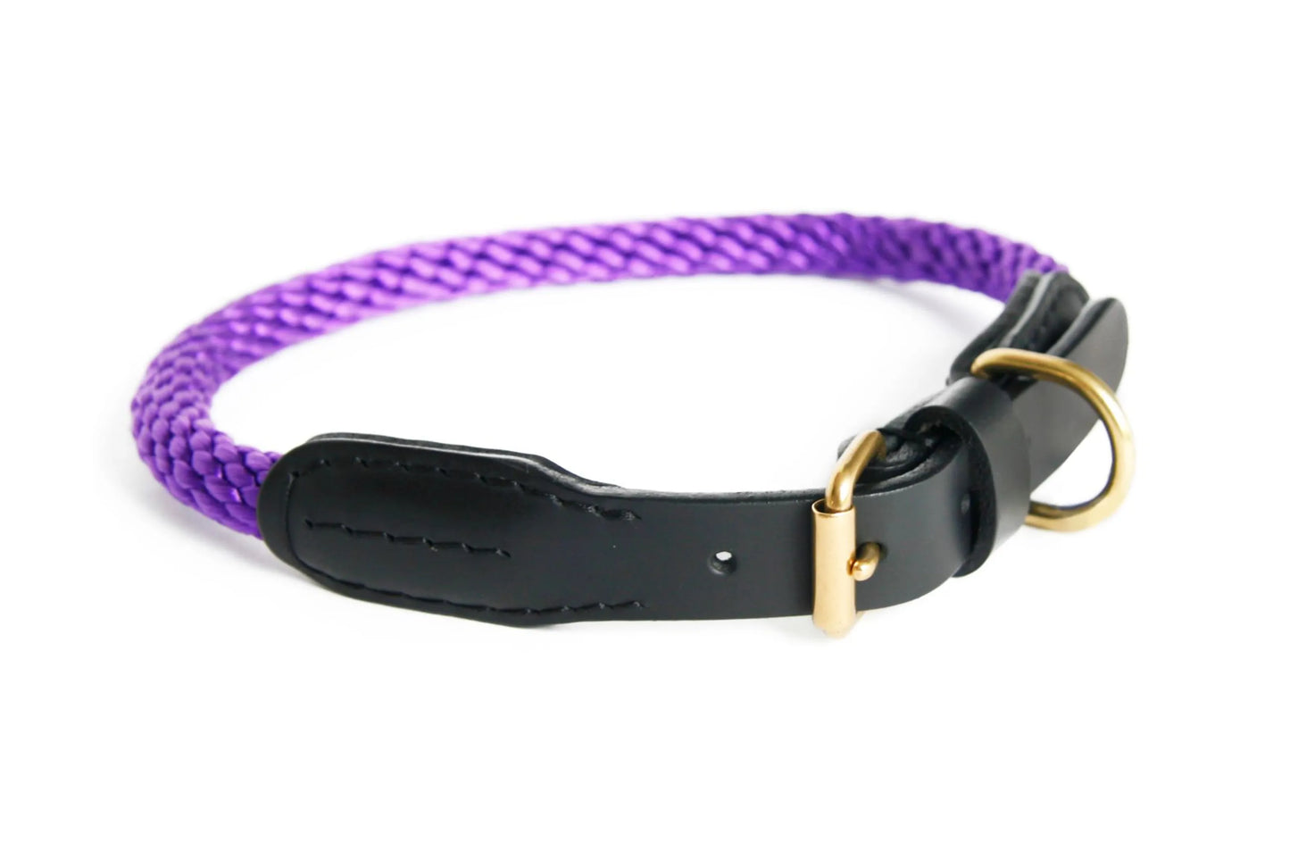 Rope and Leather Collar with Buckle (22 in) - Your Pet Connection