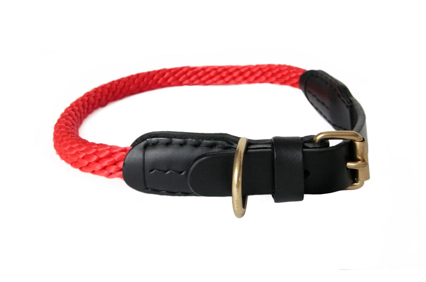 Rope and Leather Collar with Buckle (18 in) - Your Pet Connection