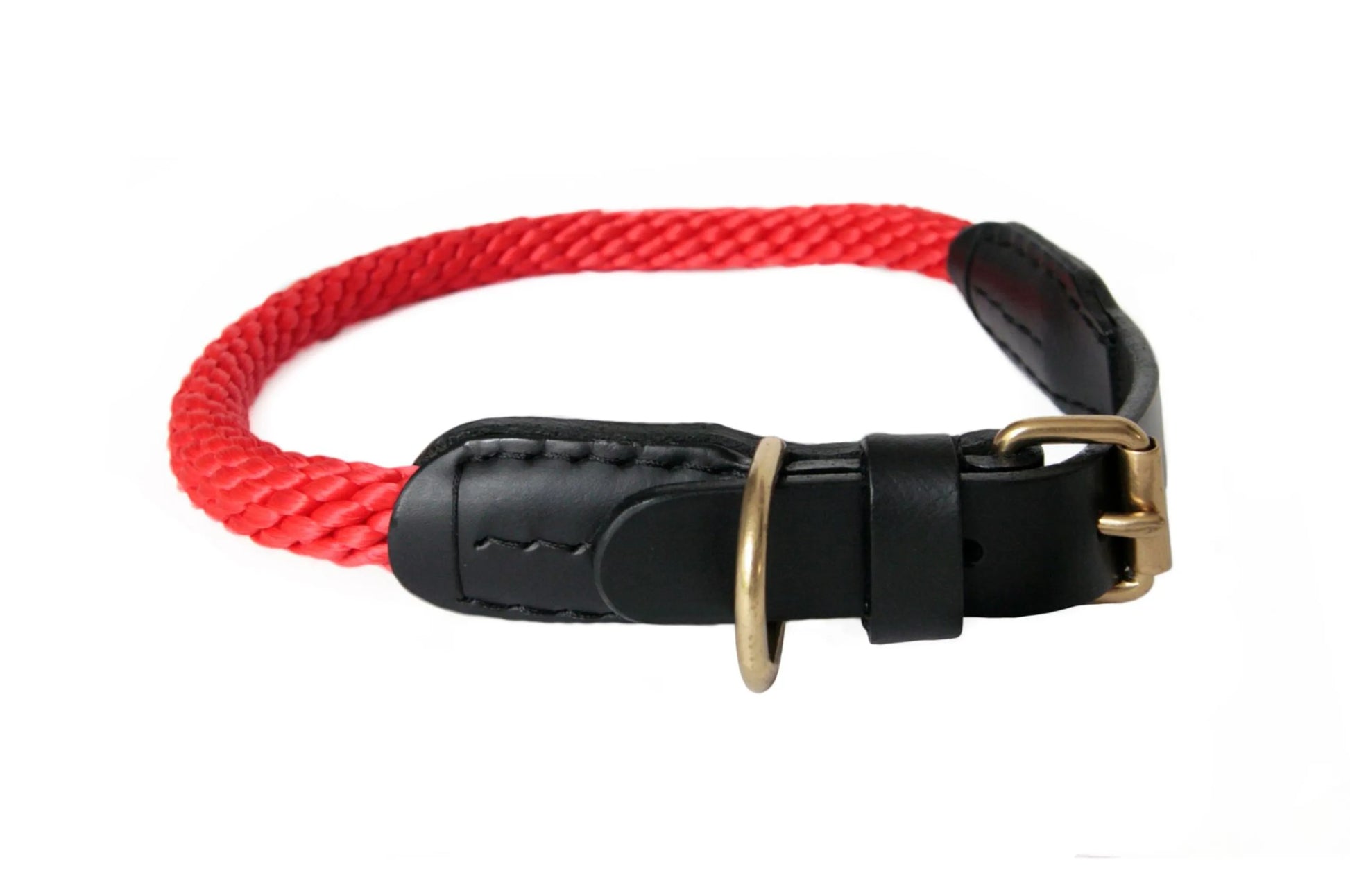 Rope and Leather Collar with Buckle (22 in) - Your Pet Connection