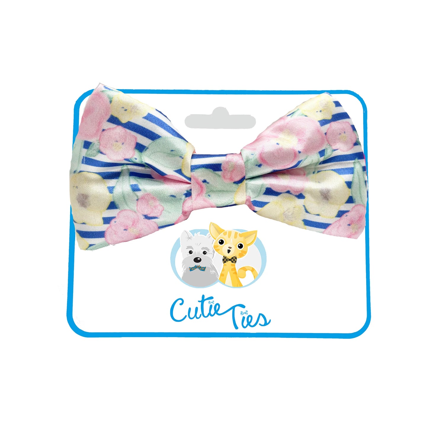 Copy the exact, literal content of Cutie Ties Floral Dog Bow Tie 2" x 4" into this field without changes.