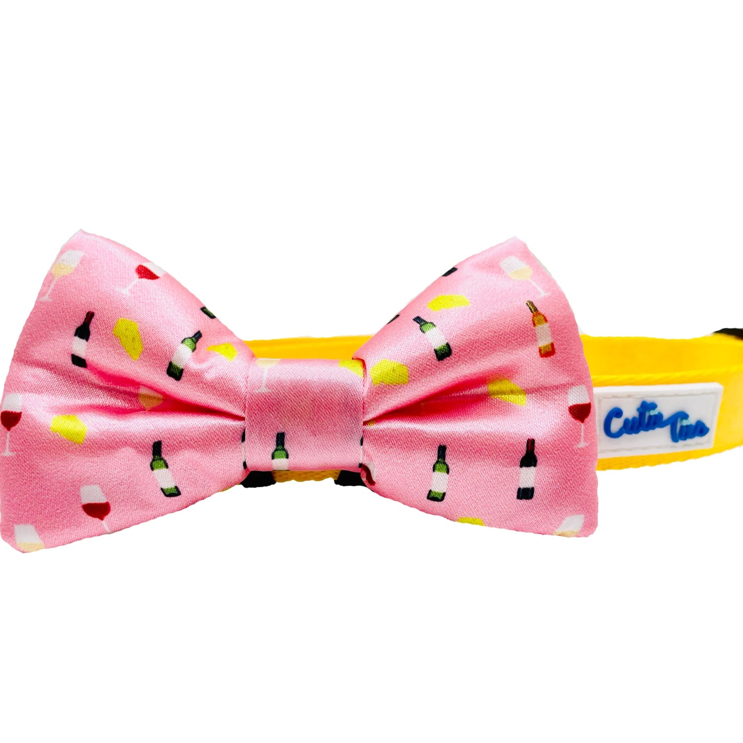 Cutie Ties Wine and Cheese Dog Bow Tie 2x4