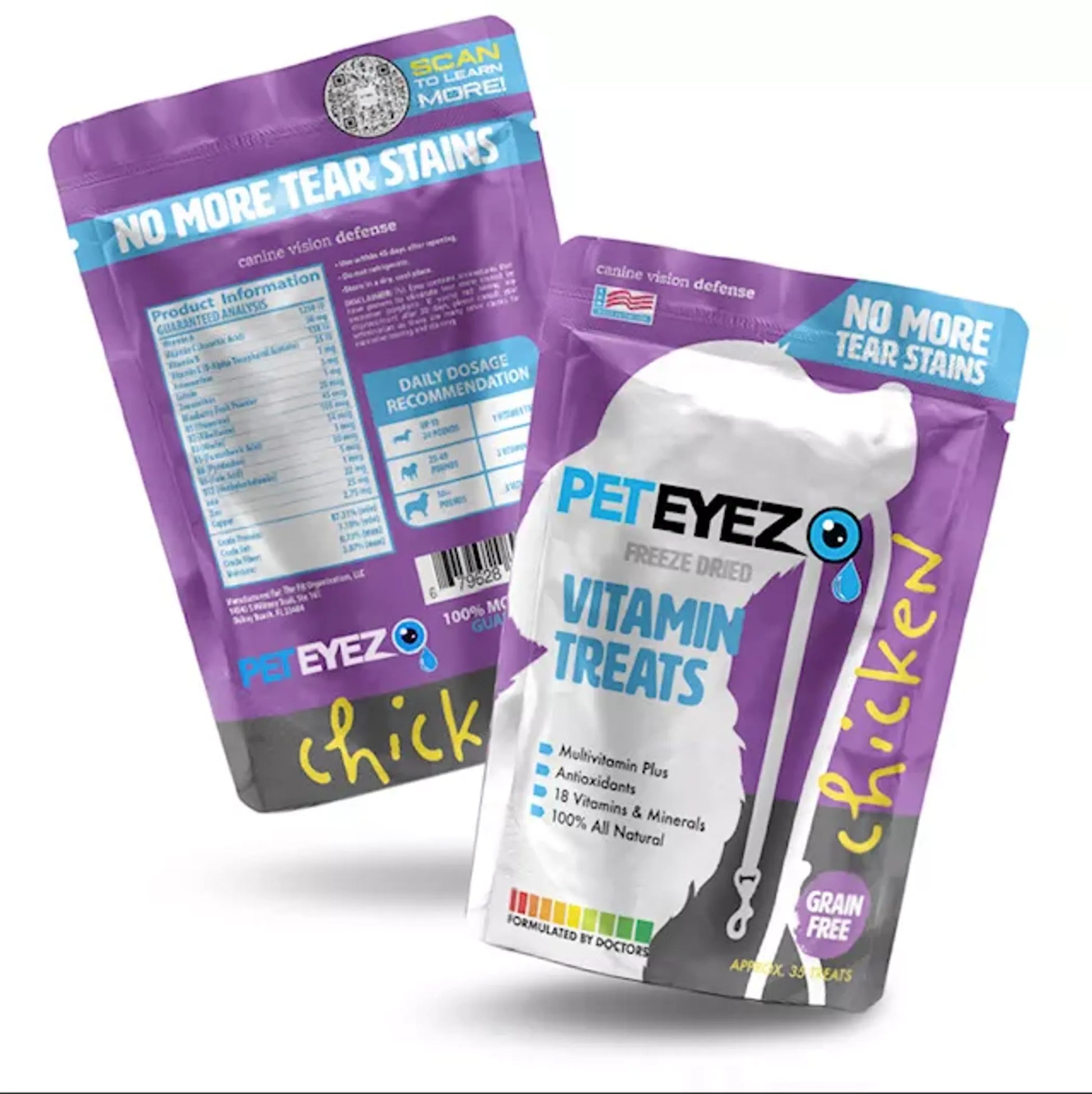 Pet Eyez Vitamin Treats - Chicken - Color: Purple | Size: 4 X 6 | Pack Of: 35 - Your Pet Connection