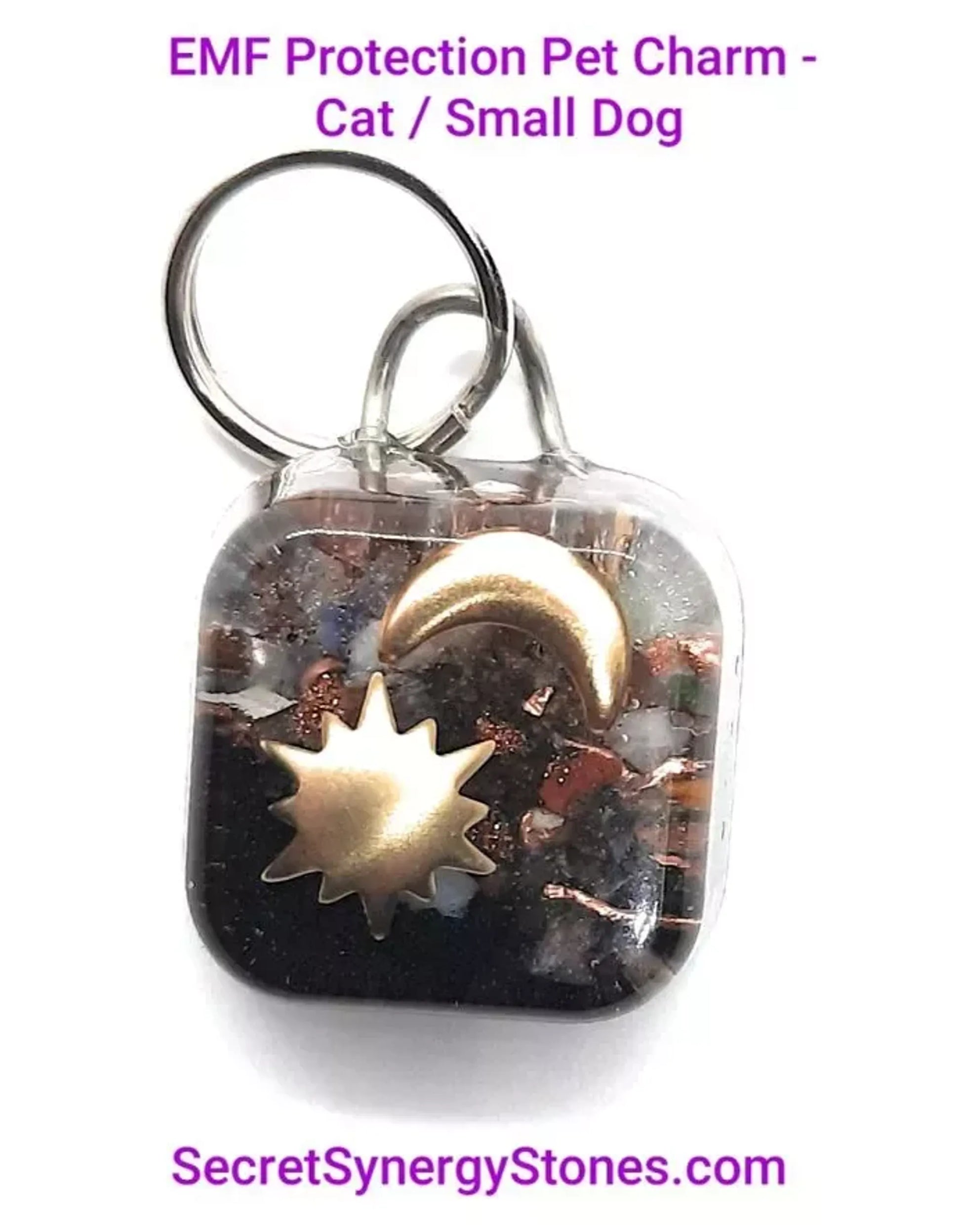 EMF 5G protection Pet Charm Cat/Sml Dog with Split Ring - Your Pet Connection