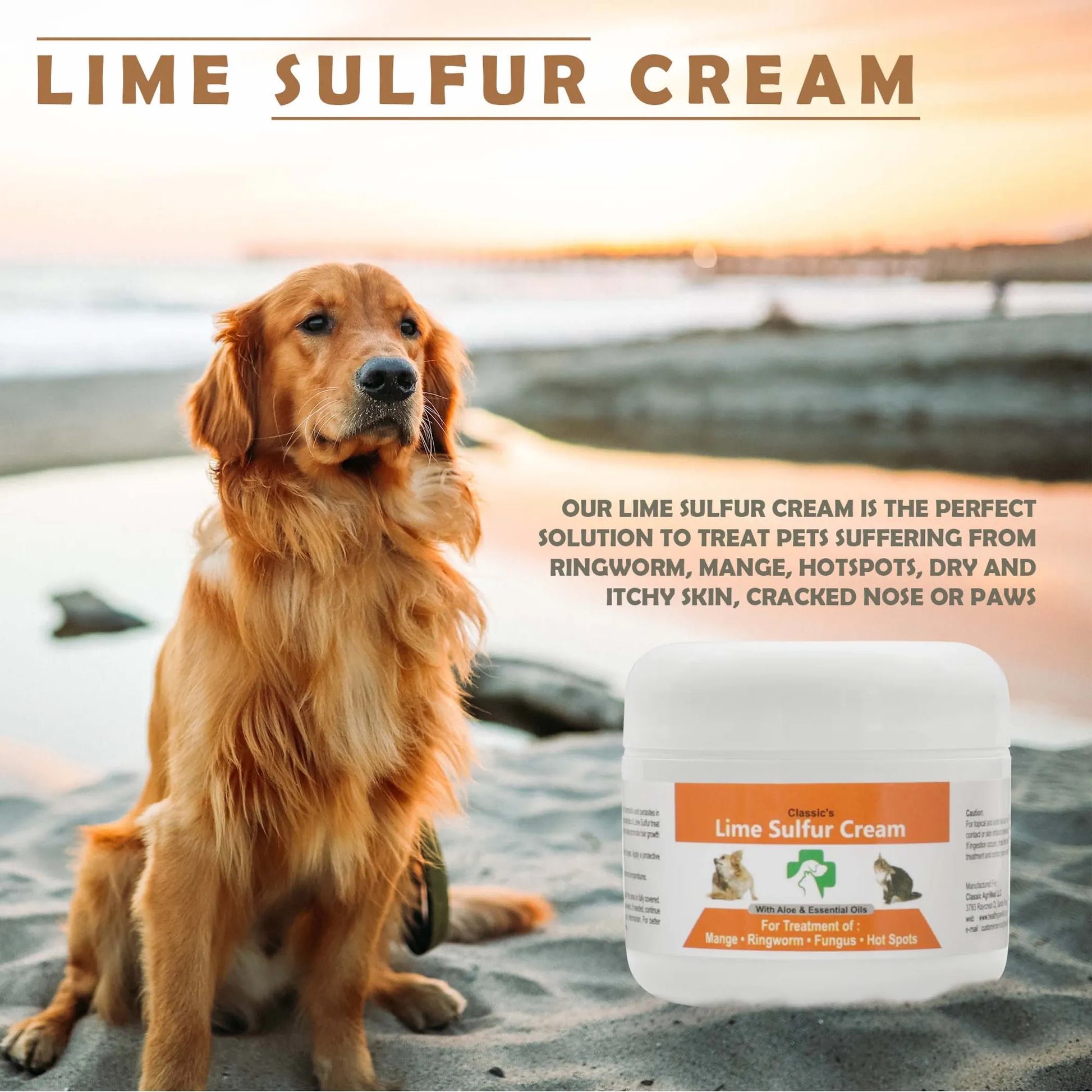 Classic's Lime Sulfur Pet Skin Cream - Pet Care and Veterinary Treatment for Itchy and Dry Skin - Your Pet Connection