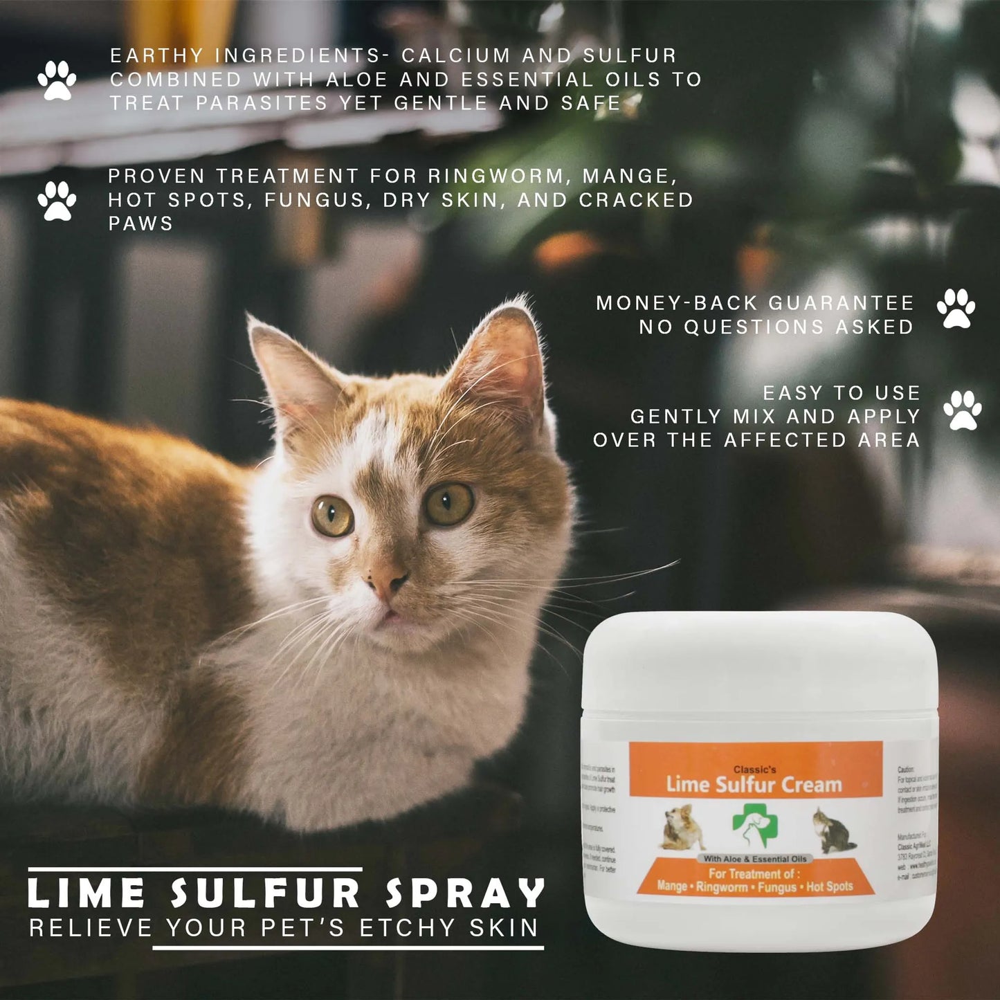 Classic's Lime Sulfur Pet Skin Cream - Pet Care and Veterinary Treatment for Itchy and Dry Skin - Your Pet Connection