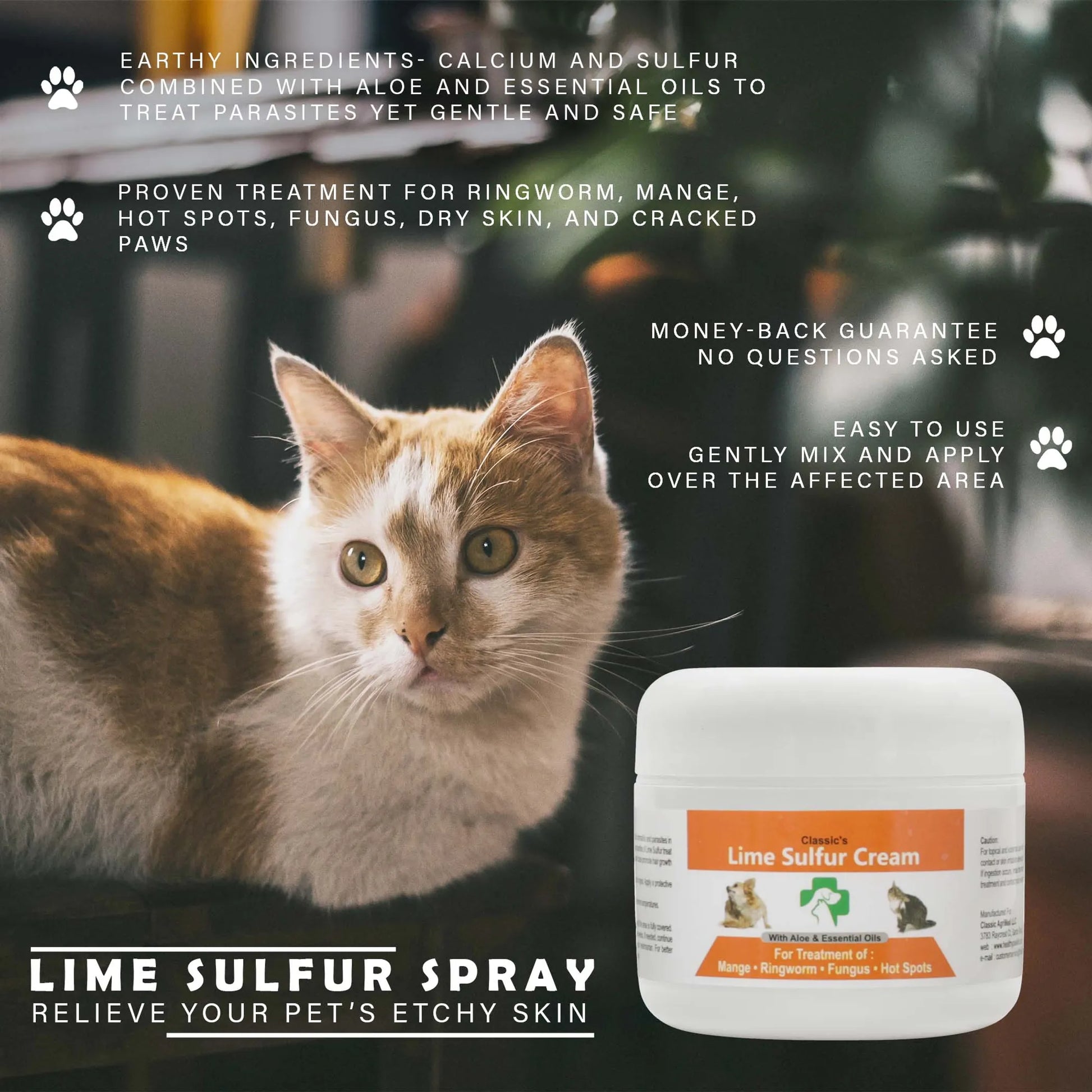 Classic's Lime Sulfur Pet Skin Cream - Pet Care and Veterinary Treatment for Itchy and Dry Skin - Your Pet Connection
