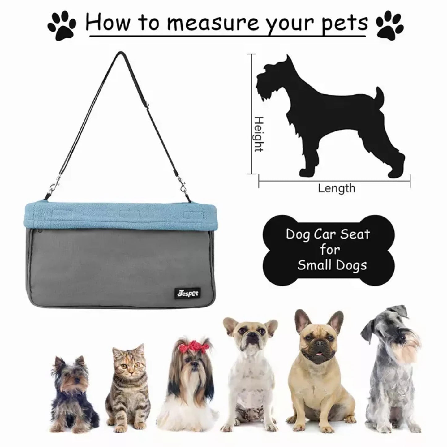 JESPET & GOOPAWS Dog Booster Seats for Cars, Portable Dog Car Seat Travel Carrier with Seat Belt for 24lbs Pets - Your Pet Connection