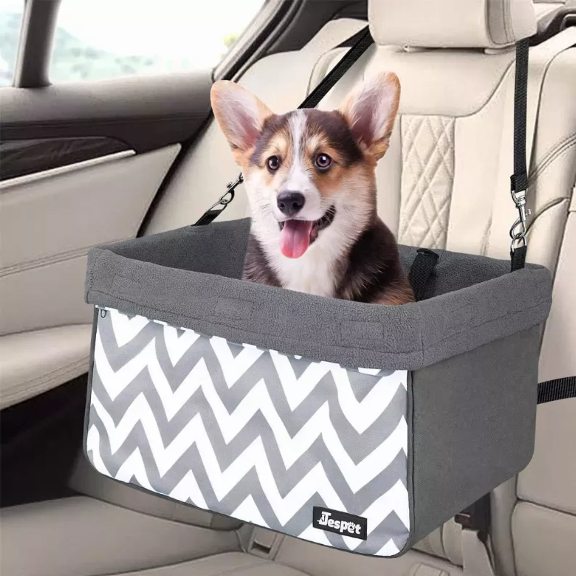 JESPET & GOOPAWS Dog Booster Seats for Cars, Portable Dog Car Seat Travel Carrier with Seat Belt for 24lbs Pets - Your Pet Connection
