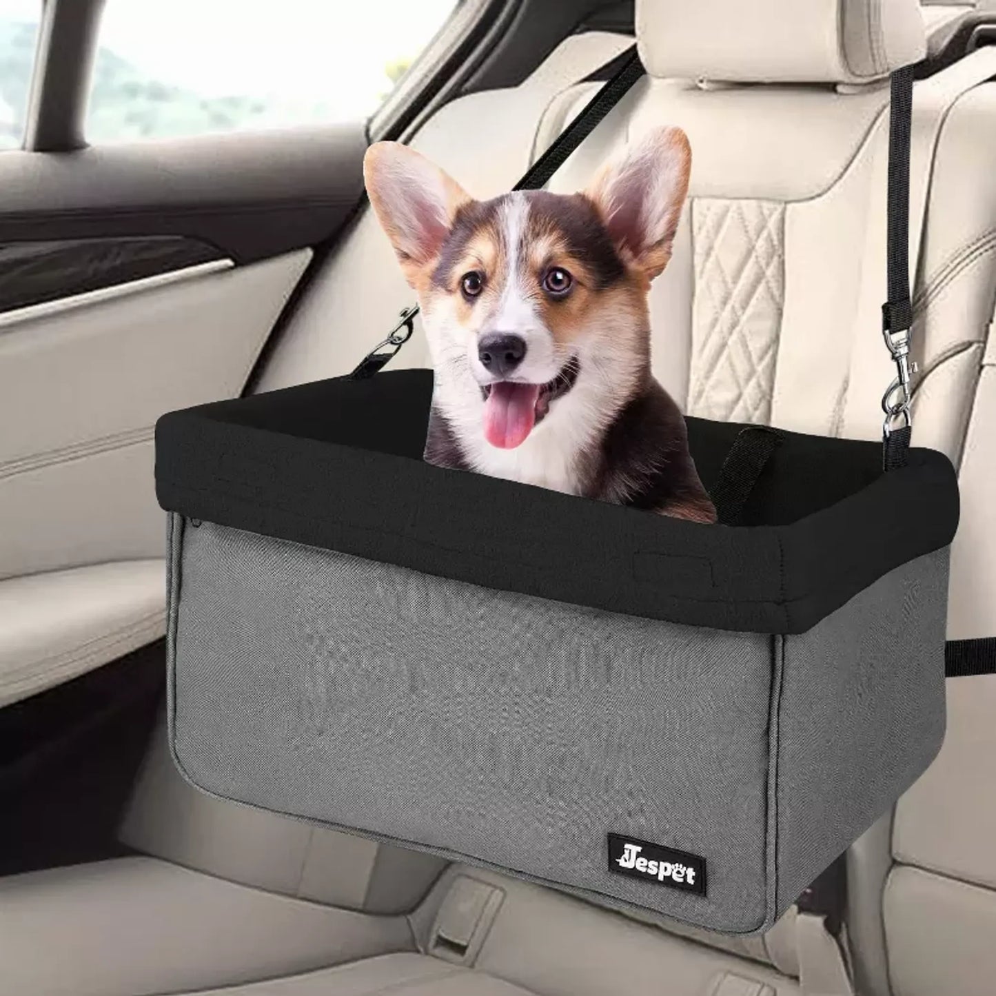 JESPET & GOOPAWS Dog Booster Seats for Cars, Portable Dog Car Seat Travel Carrier with Seat Belt for 24lbs Pets - Your Pet Connection