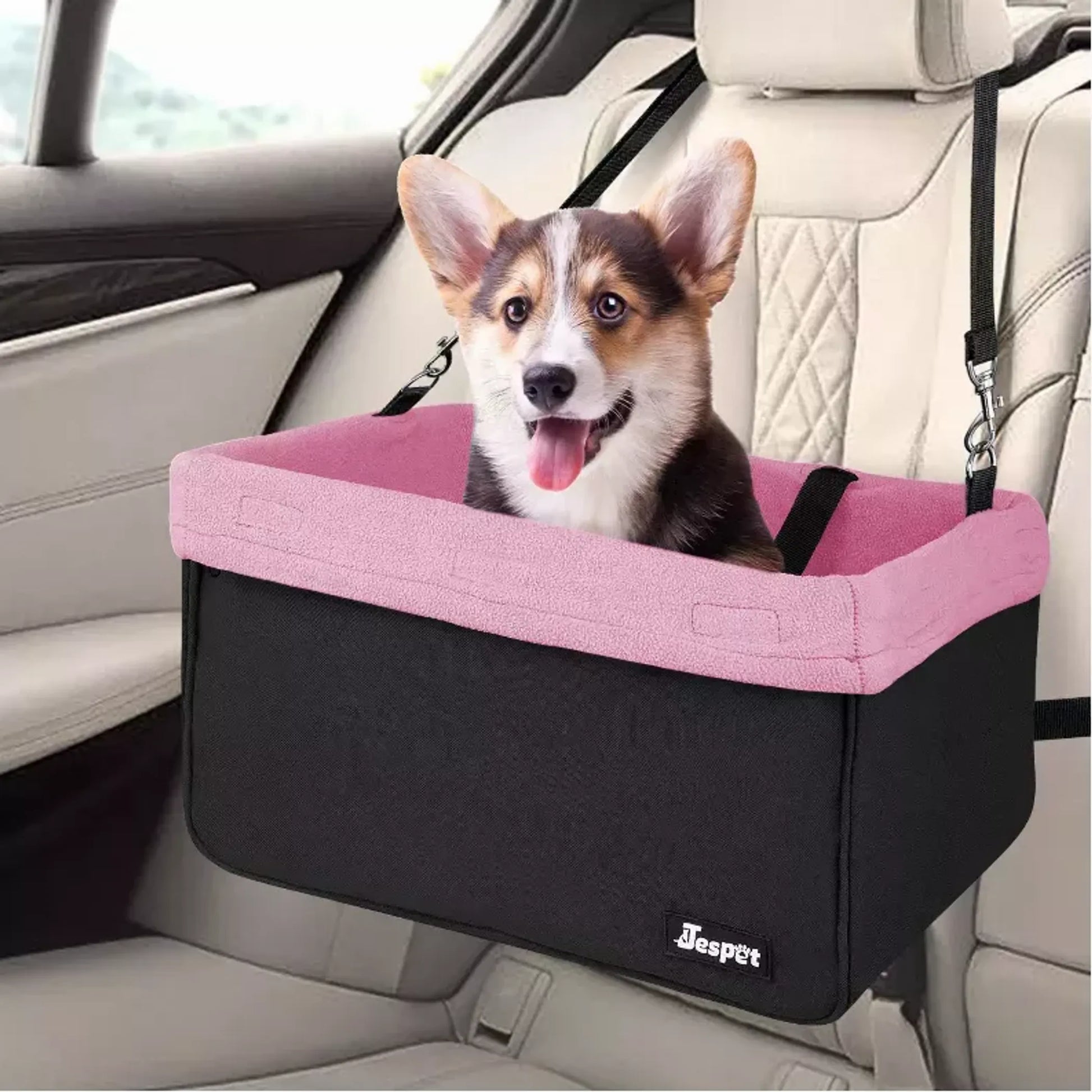 JESPET & GOOPAWS Dog Booster Seats for Cars, Portable Dog Car Seat Travel Carrier with Seat Belt for 24lbs Pets - Your Pet Connection