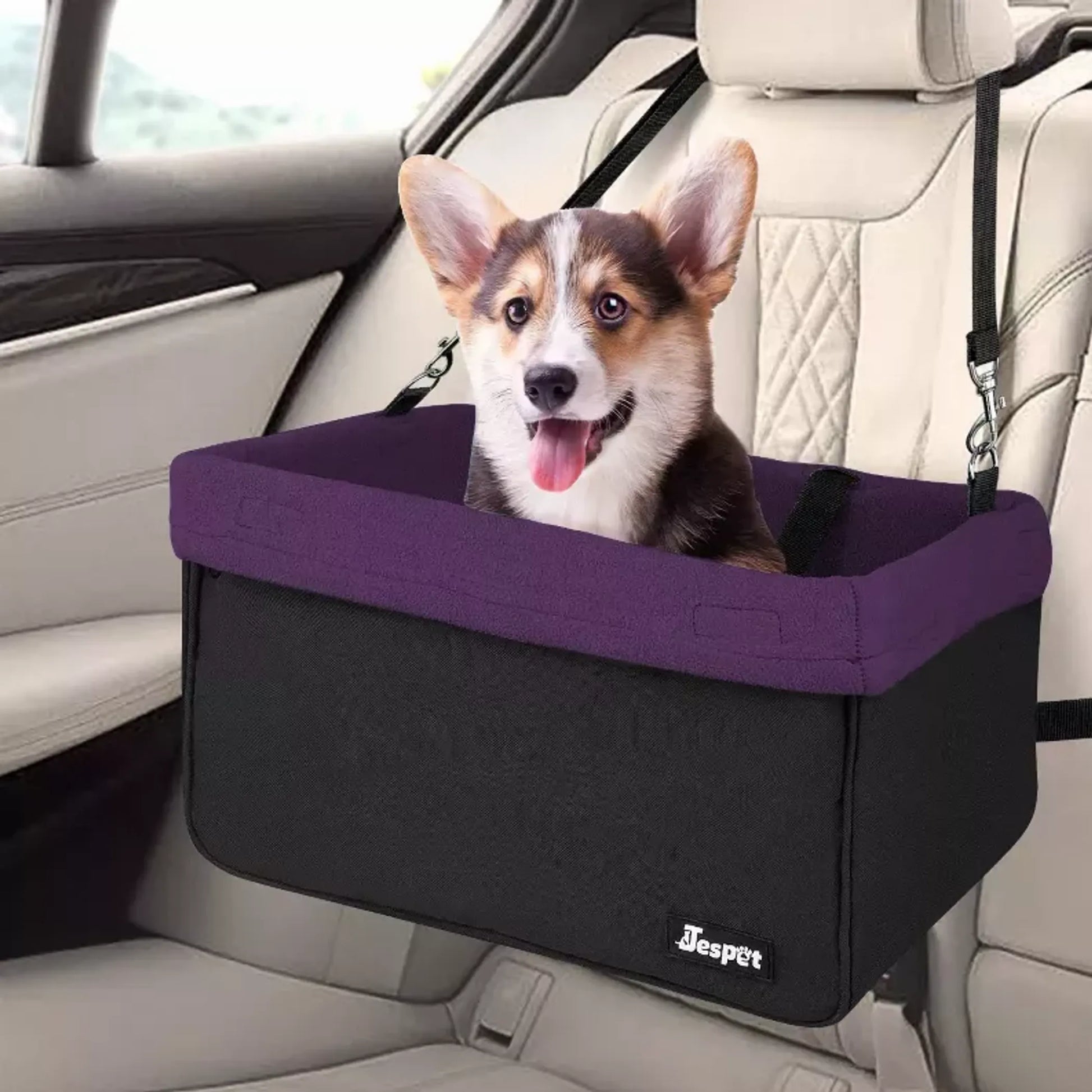 JESPET & GOOPAWS Dog Booster Seats for Cars, Portable Dog Car Seat Travel Carrier with Seat Belt for 24lbs Pets - Your Pet Connection